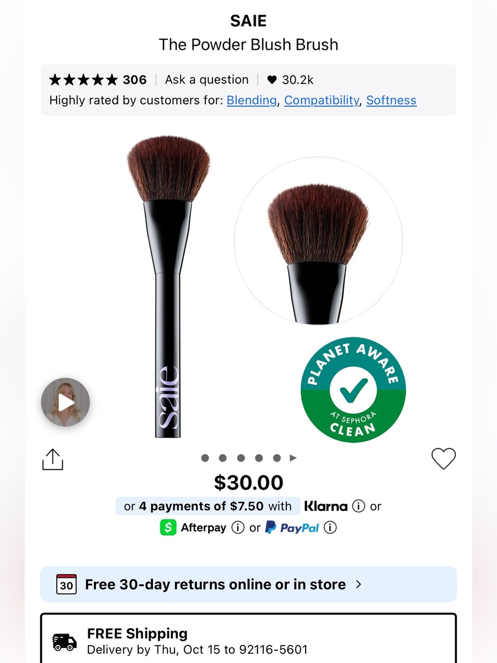 Saie the powder blush brush!